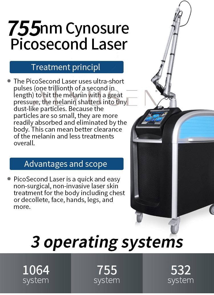 Q Switched Nd Yag Picosecond Laser Tattoo Removal Machine Skin Whitening