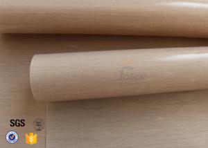 Quality 0.11mm 245gsm Brown PTFE Coated Fiberglass Fabric Cloth Plain Weave wholesale