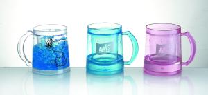 Quality 200ml Plastic double wall frosty mug/freezer mug wholesale