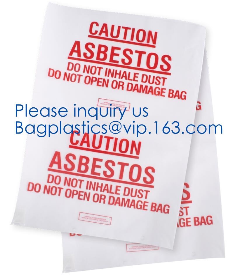 Hazardous Waste Yellow Plastic Bag Asbestos Garbage Bag,large size thicker LDPE asbestos remove bags,asbestos garbage ba