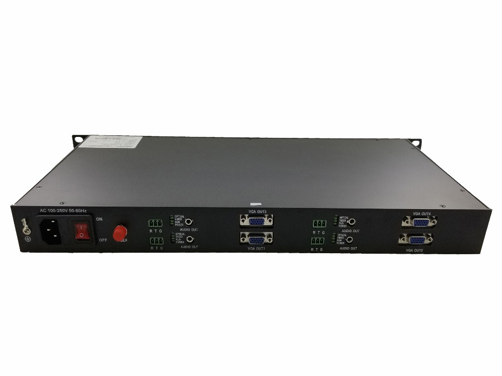 Ho-link video to fiber converter,4 Chs VGA+4 Chs Forward Audio+4 Chs RS232