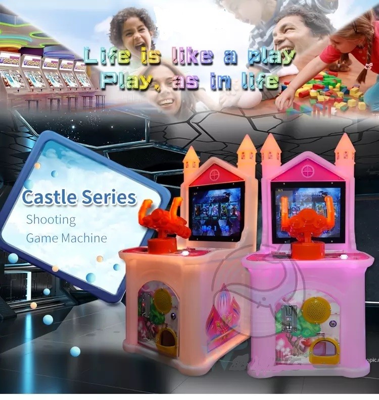 Castle Series Kids Arcade Machine Simulator Shooting Coin Operated For Amusement Park