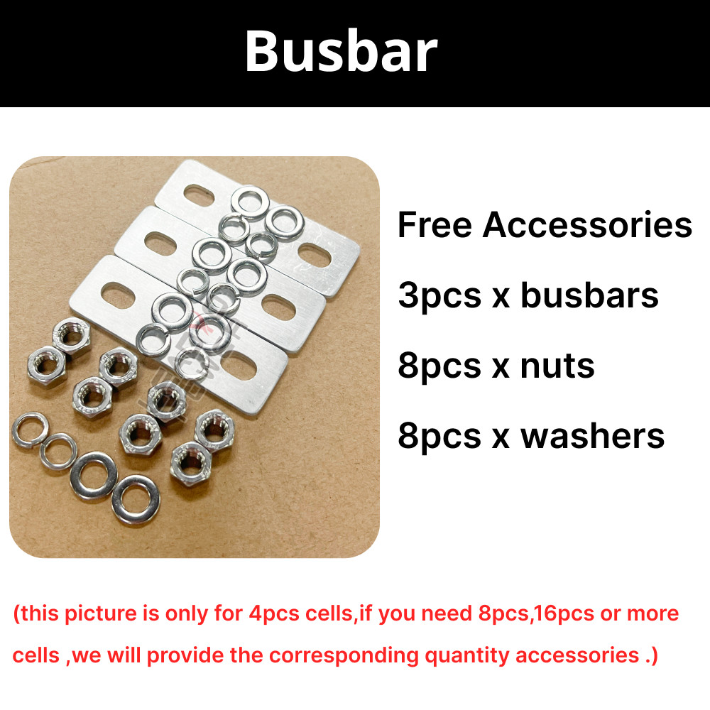 DIY LiFePO4 3.2V 105Ah Prismatic Cells Assembly Kit w/ Busbar for 12V 24V 36V 48V