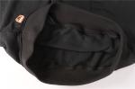 Black Towel Embroidered Mens Hoodie 320gram 65% Polyester 35% Cotton