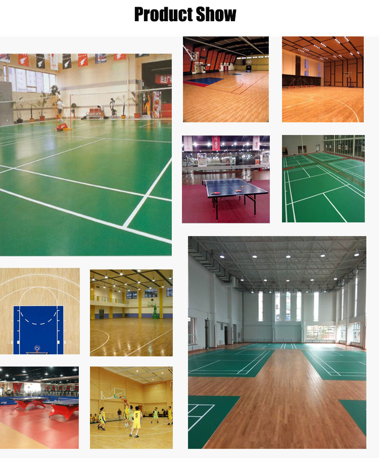 Rebound and Soundproof Relle Synthetic Plastic Vinyl Badminton Sports Court Flooring