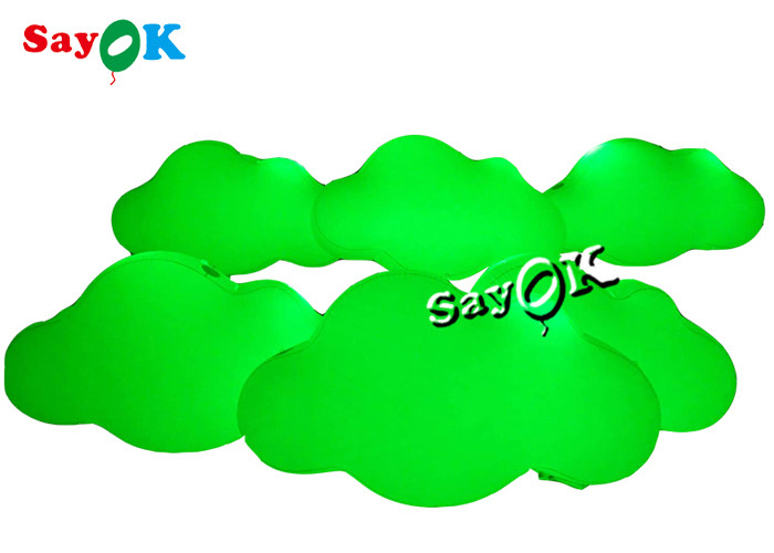210D Oxford Custom Inflatable Products Ceiling Hanging PVC Cloud Balloon With LED Lights