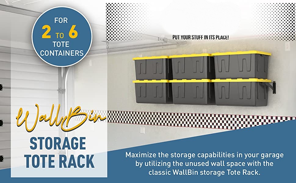 Stocked Wall-Mounted Storage Shelf Tote Rack for Ceiling Mount Garage Storage Rack