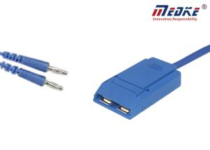 Quality PVC Blue 4.0 Banana Plug Patient Return Diathermy Electrode Pad Cable wholesale
