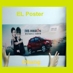 Quality customized animation effect el poster/ el advertising poster/ flashing poster wholesale