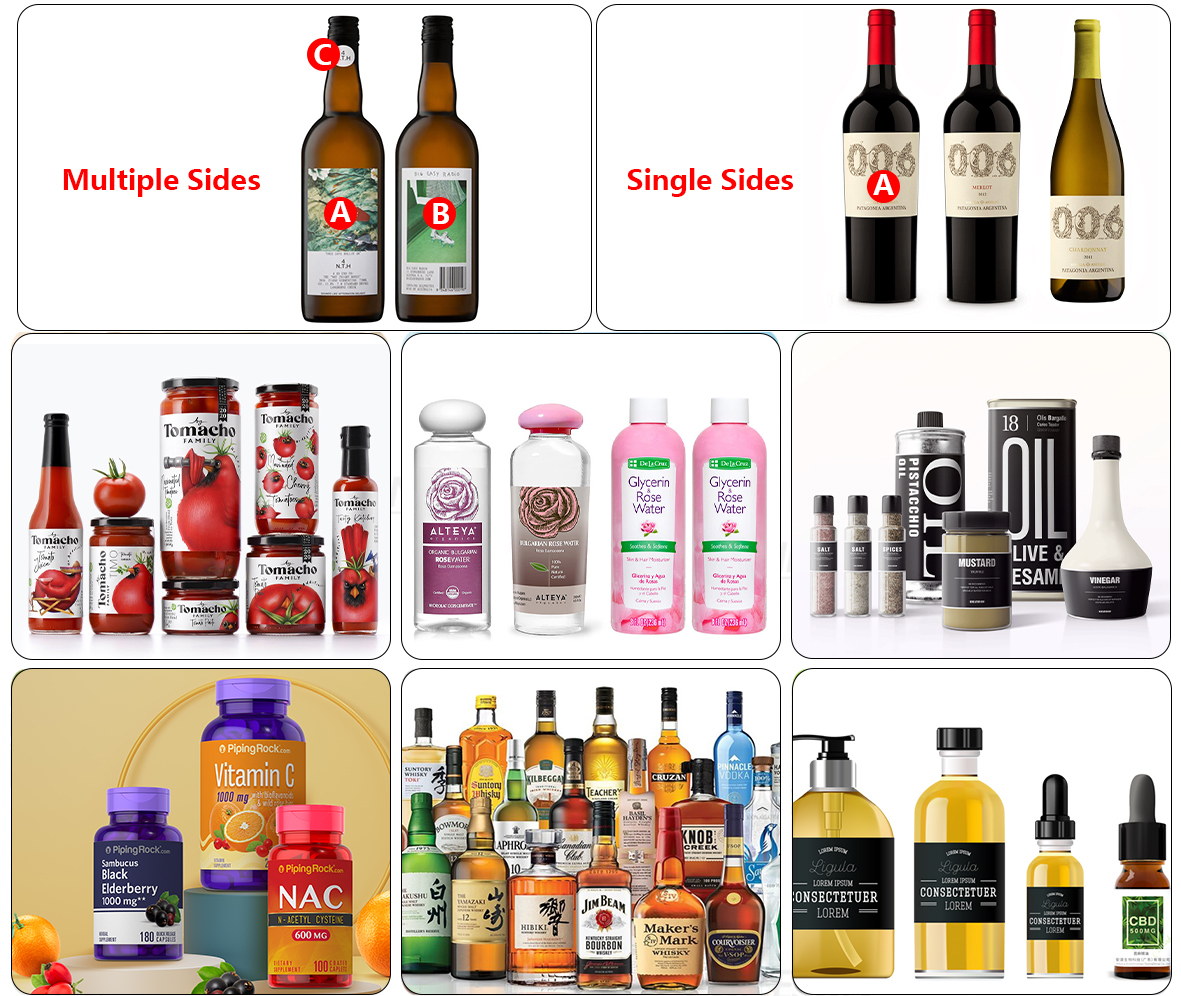 High Accuracy HMI Automatic Water Bottle Labeling Machine 0.7kw