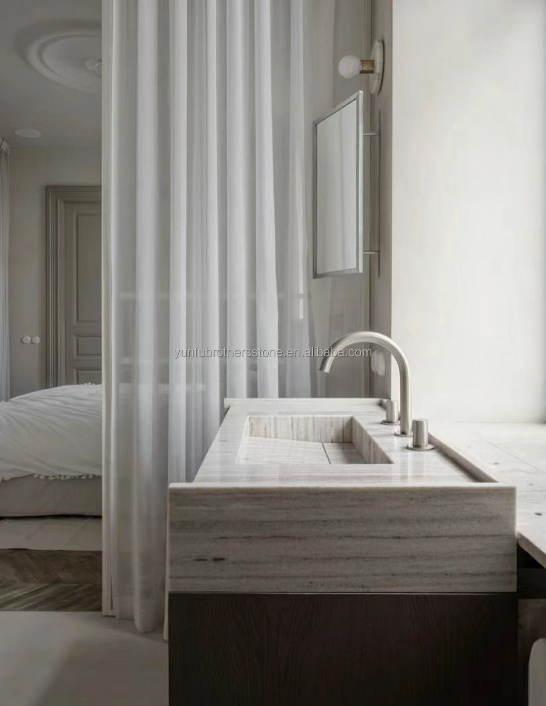 Engineered Flooring Wall Panels/Boards in Gray Wood Grain Marble for Customized Style