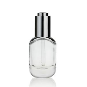 Quality Private Label Design Serum Essential Oil Round Glass Dropper Bottle With Childproof Cap Pop Used Cosmetic Packaging S055 wholesale