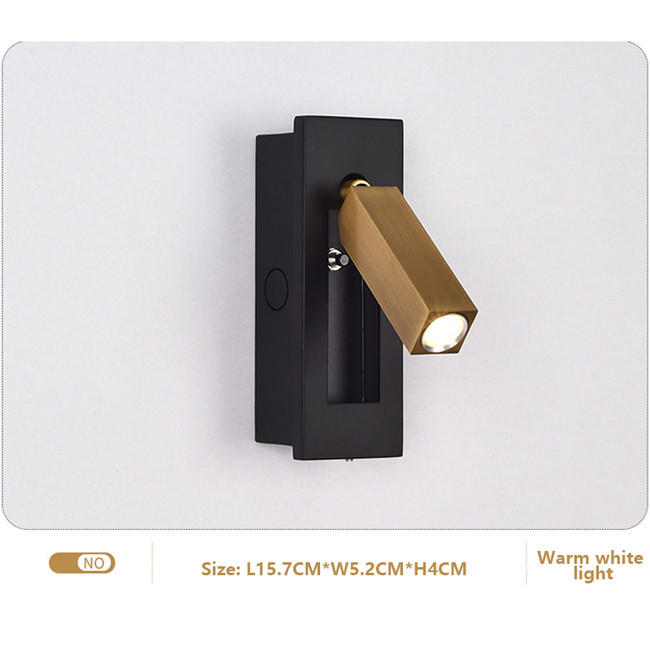 Embedded LED Wall Lamp With Switch Hotel Room Bedroom Bedside Wall Lamp