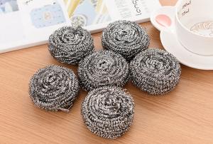 Quality Spiral Design Stainless Steel Scourer , 430 Sliver Color Steel Wool Scrubber wholesale