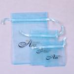 SA8000 SMETA Organza Drawstring Pouch , LOGO Screen Print Organza Jewelry Bags