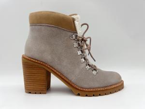 Quality Soft Fleece Lace Up Waterproof Boots Womens Beige Ankle Boots ODM OEM wholesale