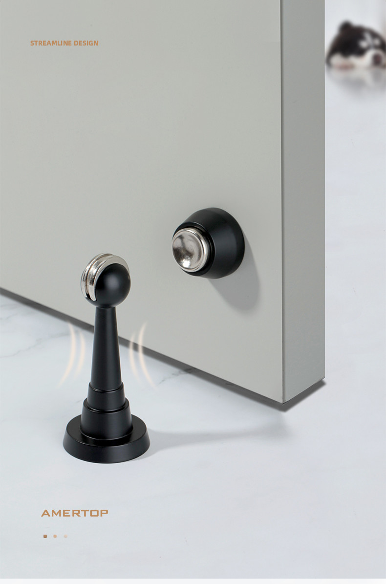 Non Perforated Brass Door Stops Anti Collision Bathroom Door Stopper Gate Resistor