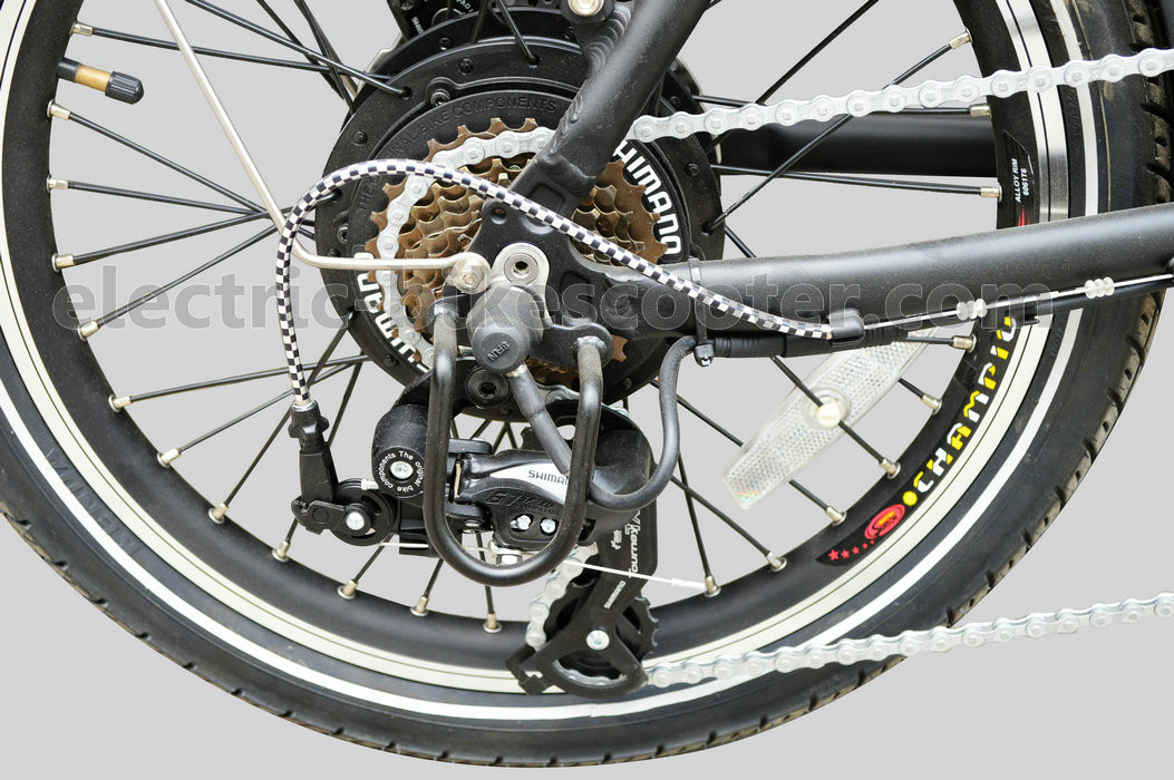 Aluminum 20 Inch Electric Folding Bike Disc Brake TX55 Derailleur System
