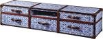 Antique Porcelain Leather TV Stand Furniture 5 Drawers Vintage Blue And White