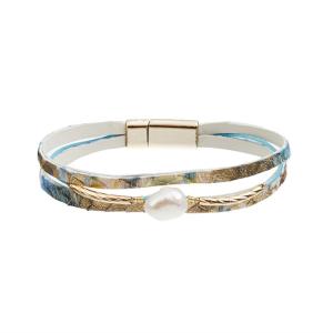 Quality Multicolor fresh Water Pearl Leather Bracelet Young Girl For Summer Wear wholesale