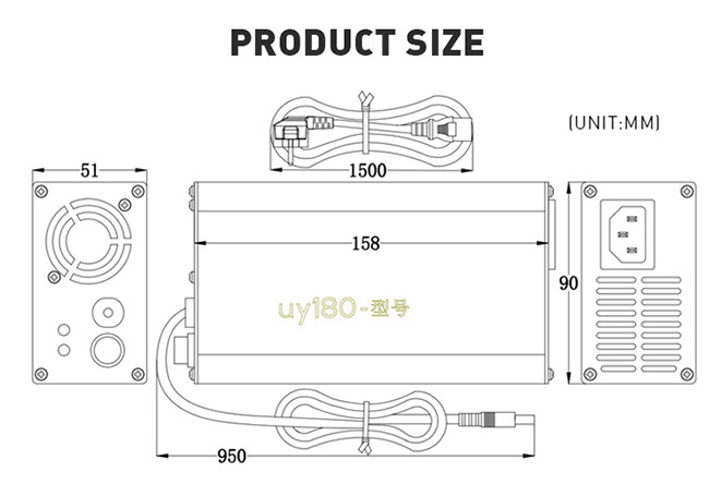 ODM 5A Full Automatic AGV Battery Charger 24V 180W Reliable