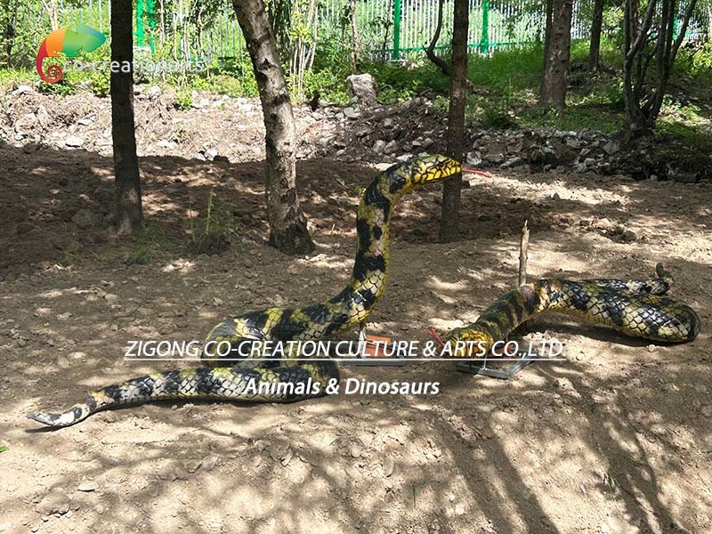 Life Size Animals Simulated Animatronic Snakes In Animal Exhibitions