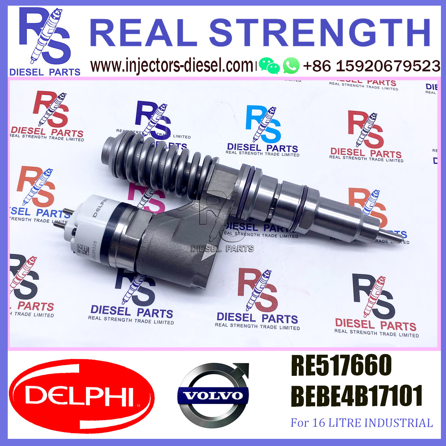 V-O-L-V injector RE517660 Diesel pump Injector DELPHI BEBE4B17101 A3 for 6125 TIER 2 -OH - LOW POWER