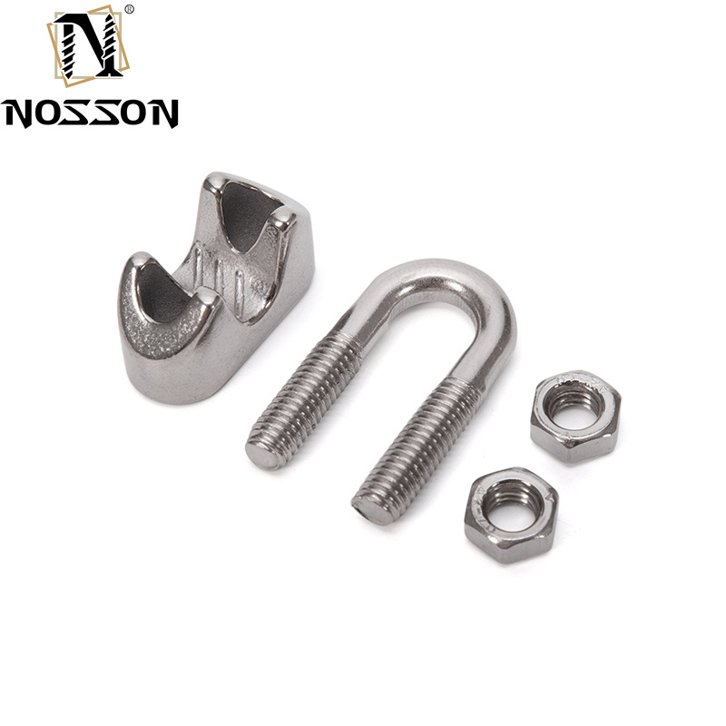 Customized Support for Heavy Industry Rigging JIS Standard Double Pipe Clamps Galvanized Malleable Wire Rope Cable Clip