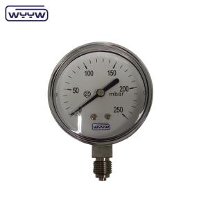 Quality radial 1/4&quot;bsp capsule 63mm low pressure kpa mbar manometer stainless steel commercial pressure gauge wholesale