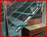 Steel Cable Stair VK73SC Treed Glass Handrail 304 Stainless Steel Aluminum