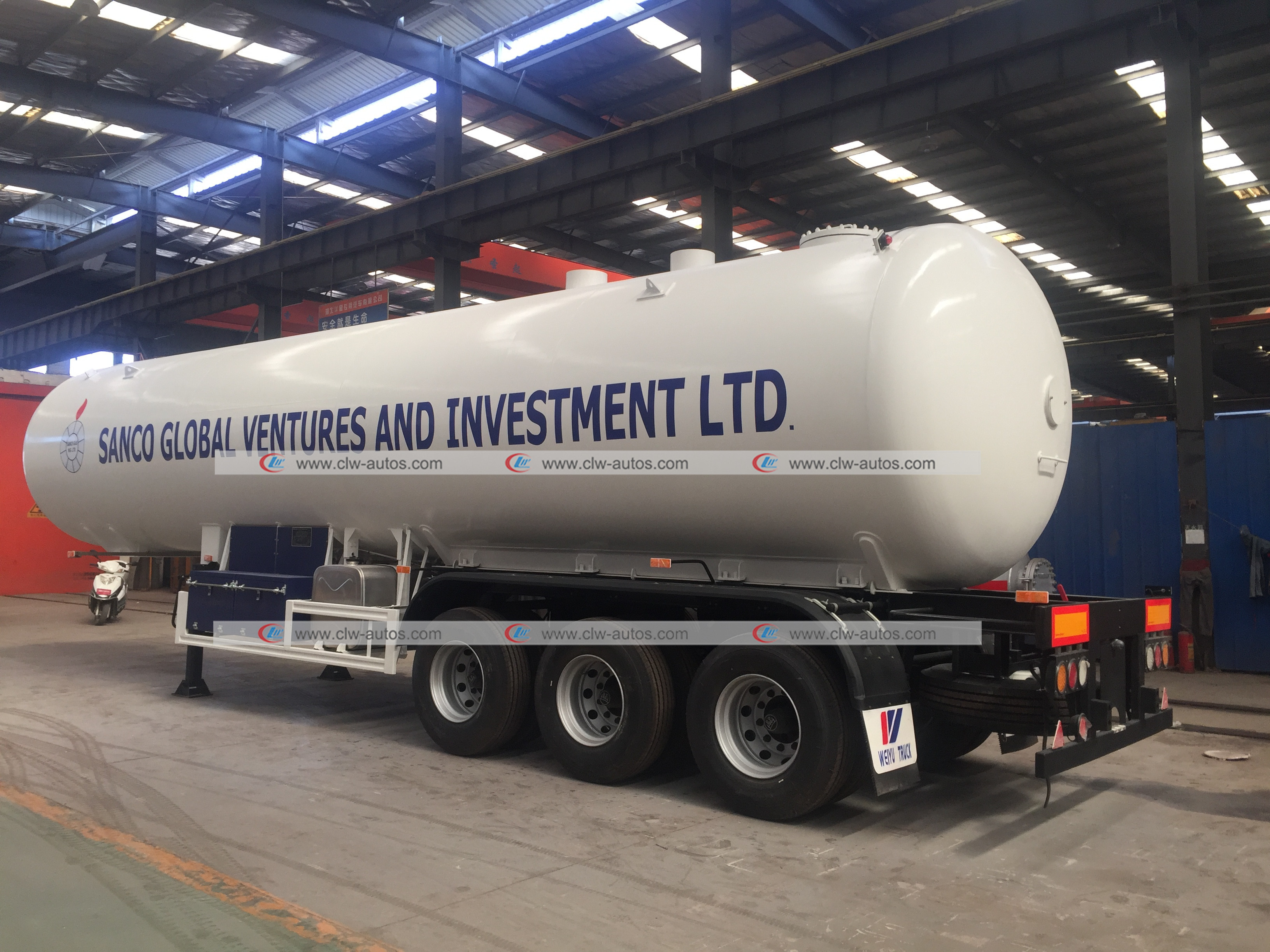 49.6cbm LPG Road Tanker 3 Axles 49600 Liters 23tons Propane Gas Tanker Trailer for Nigeria
