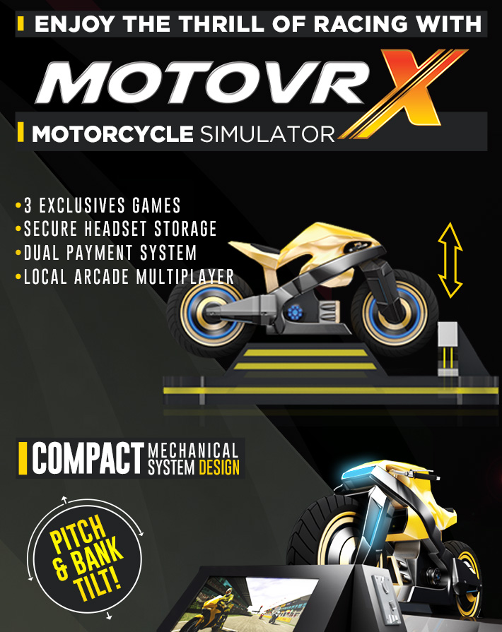 Theme Park Xd VR Motorcycle Simulator Equipment With Locked Door 2.05 X 1.2 X 1.25 M