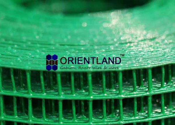 High Strength Ss Weld Mesh / Green Vinyl Coated Wire Fencing 1/2 Inch By 1/2