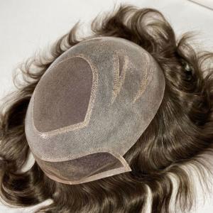 Quality 6inches Human Hair Mens Toupee Mono Lace Wigs Silk Base Closure wholesale