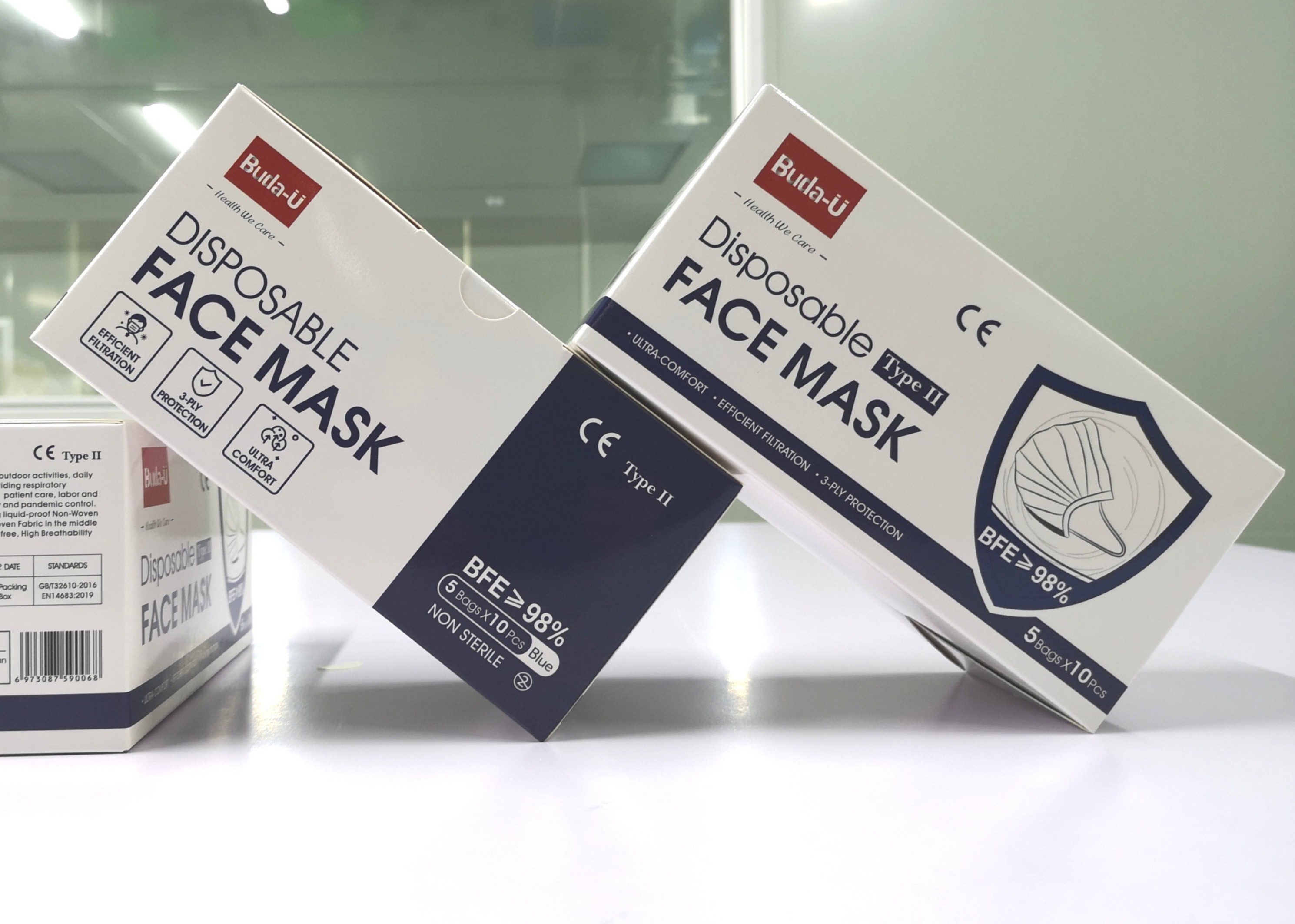 Buda-U Adult 3PLY Medical Protective Face Mask For Covid ASTM Level II