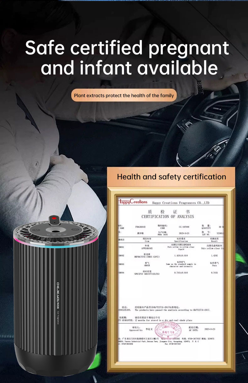 Dark Grey Alloy ABS Electronic Component Car Fragrance Diffuser For Air Freshening