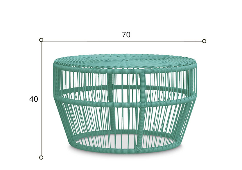 Appealing Design PE Rattan Woven Coffee Table Chair Hot Sale Best Design Colorful Furniture Set Tempered Glass Tabletop