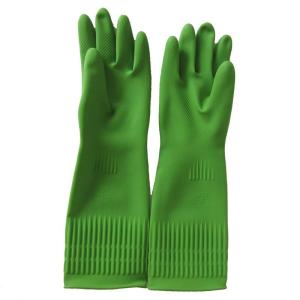 Quality 15 Inches Cotton Flock Lining Latex Household Gloves in Red Pink Natural Colors with Custom Logo Waterproof wholesale