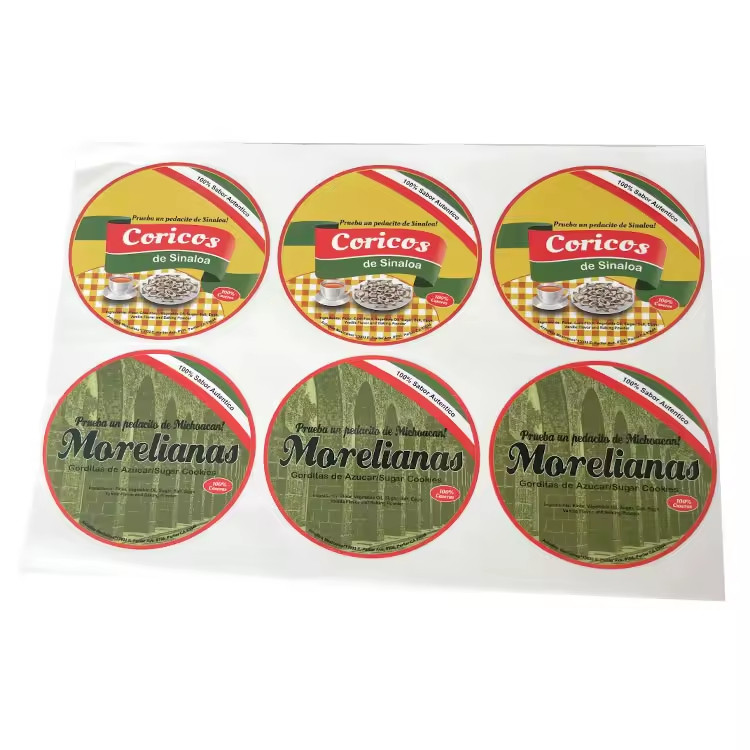Custom Printed Round Plastic Synthetic Paper Labels Vinyl Adhesive Waterproof