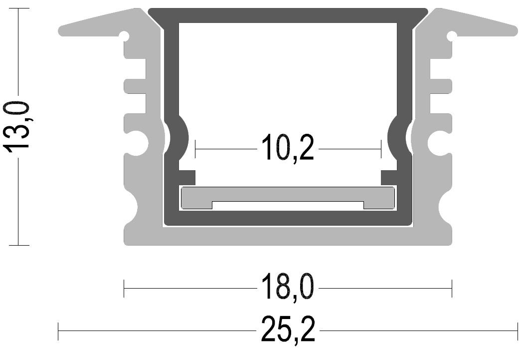 Led strip aluminum profile with PC cover for Waterproof LED Channel