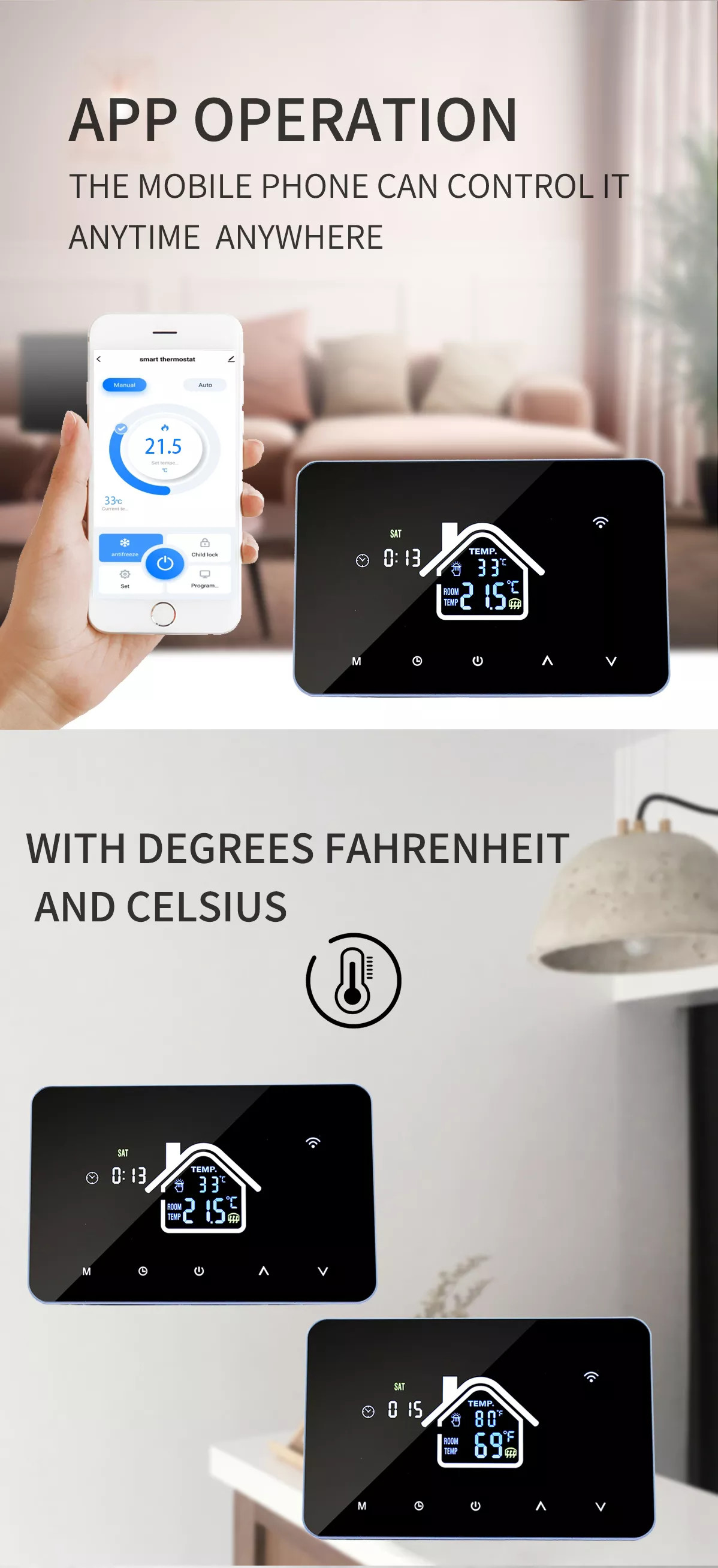 Smart Home Tuya Wifi APP Control Thermostat Floor Heating Smart Temperature Controller