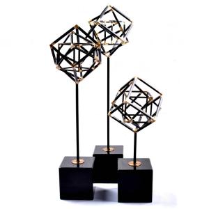 China Black Marble Base Resin Abstract Shape Decorative Art Craft on sale