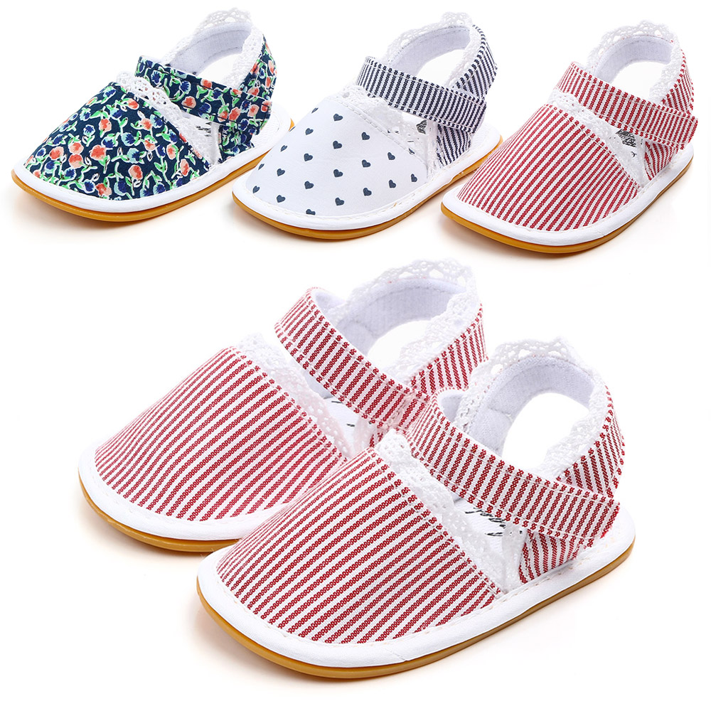 Rubber sole New style Cotton fabric antislip Princess girl infant baby toddler sandals
