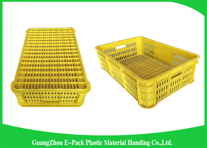 50.4L HDPE Plastic Food Crates / scratch proof stackable plastic storage bins