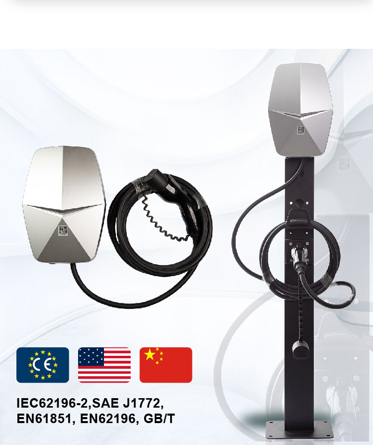 EVCOME Fast Ev Level 2 Home Charger OCCP 1.6 1 SAE J1772 Type 2 IEC62196-2 7KW 11KW 22KW