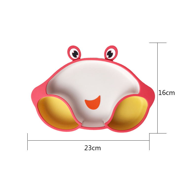 Food Feeding Silicone Baby Tray Crab Shape Suction Placemat Plate Eco Friendly