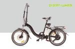 Black 10.4Ah 36V Electric Folding Bike , 20" Cruiser Folding Electric Bike With