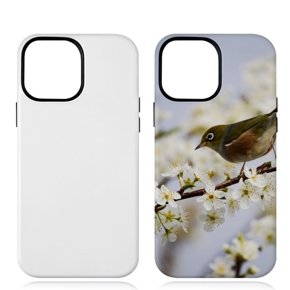 3D Sublimation Tough Phone Cases For Iphone 16 15 14 Blank 3D Coated Double Layer Mobile Case White Vacuum Pressed