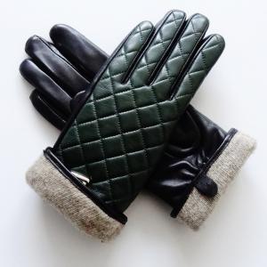Quality Wool Lined Sheepskin Leather Shearling Gloves Women'S Touchscreen Gloves With Belt wholesale