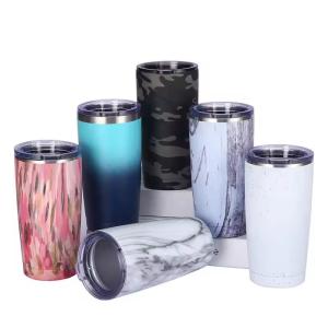 Quality Exquisite Design Stainless Steel 20 Oz Tumbler Bulk With Lid And Straw Colored Powder Coated Wine Tumbler Double Wall Vacuum Insulated Easy To Clean wholesale